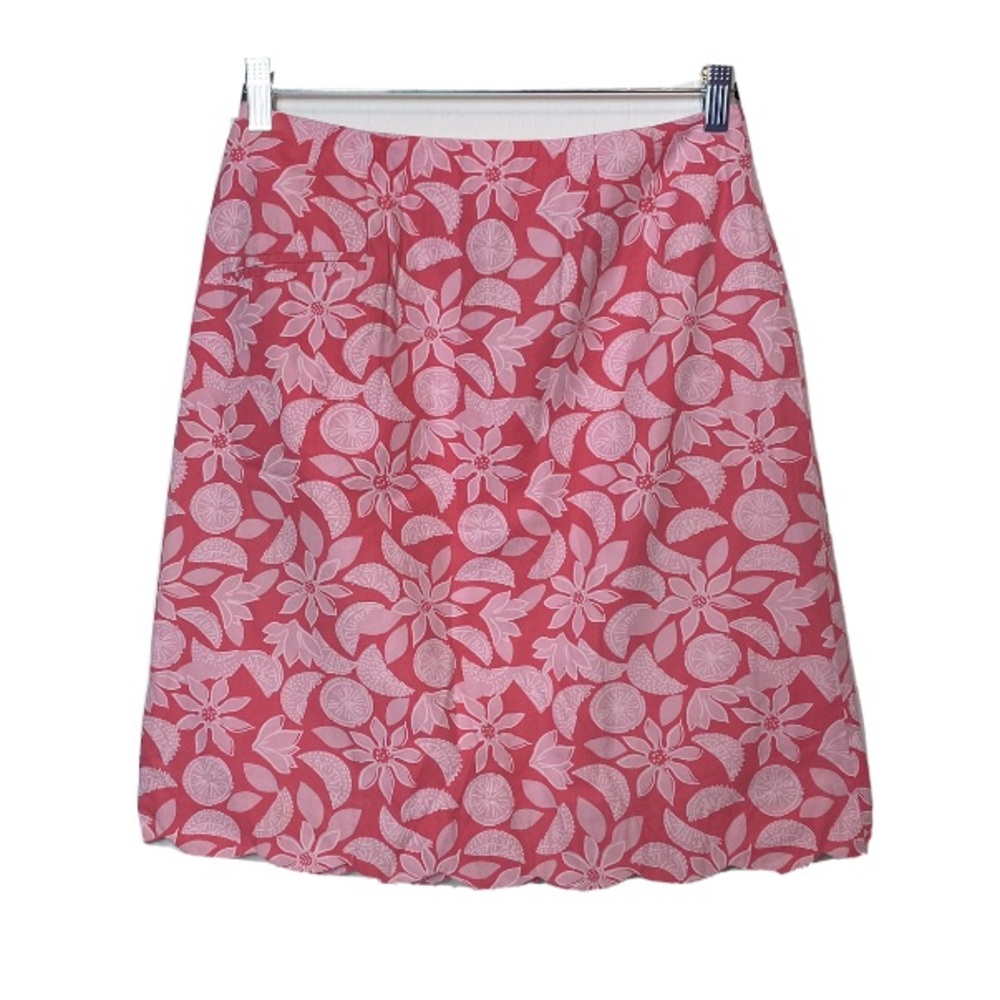 Lilly Pulitzer pink floral scalloped skirt Size 6